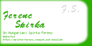 ferenc spirka business card